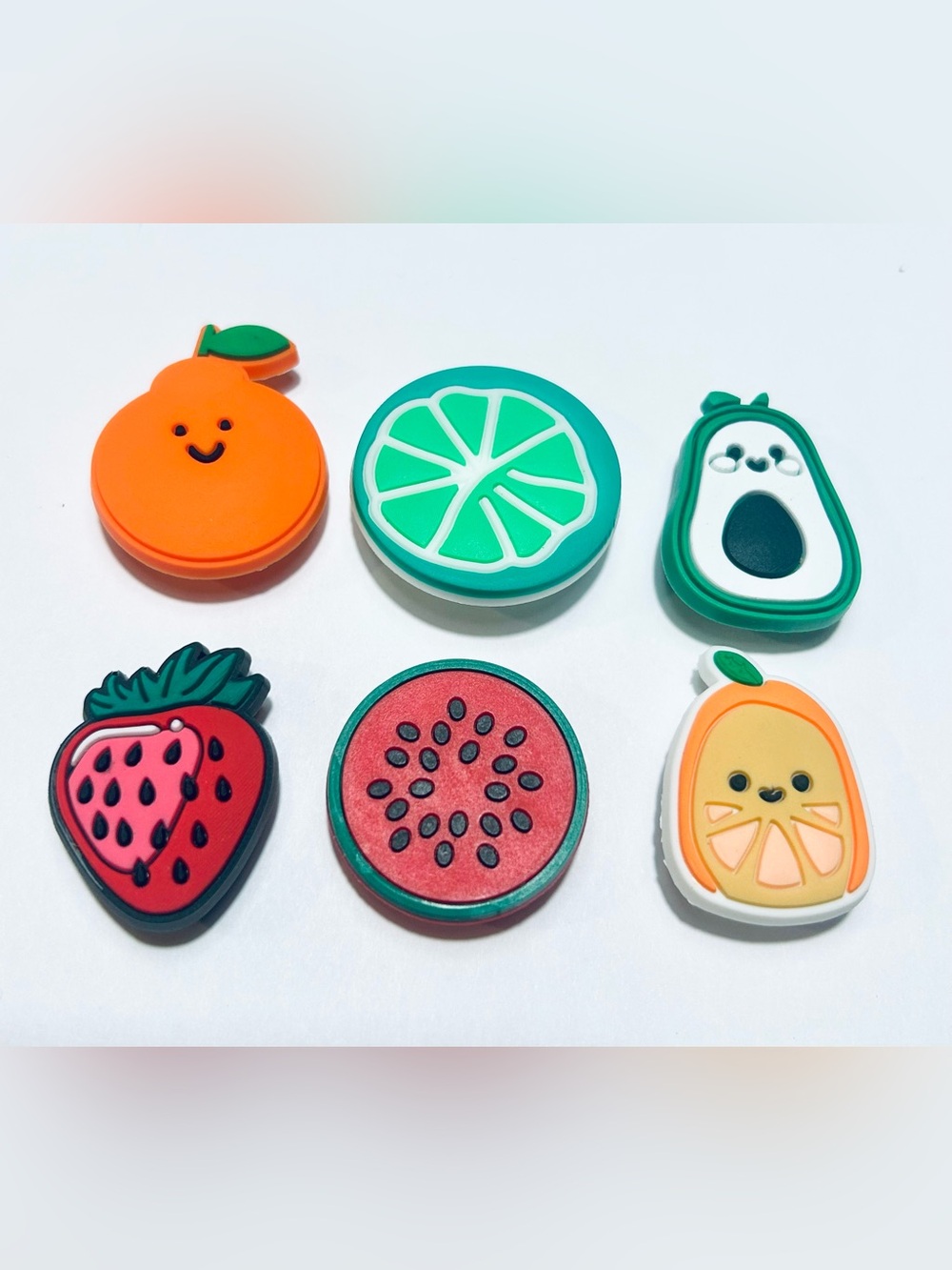 CROCS Fruit Shoe Charms Set - Orange, Green, Red, Teal, White